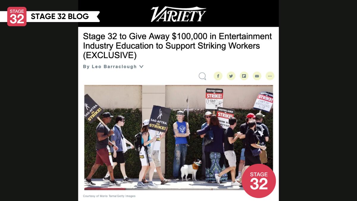 Stage 32’s $100,000 Education Giveaway Featured In Variety!