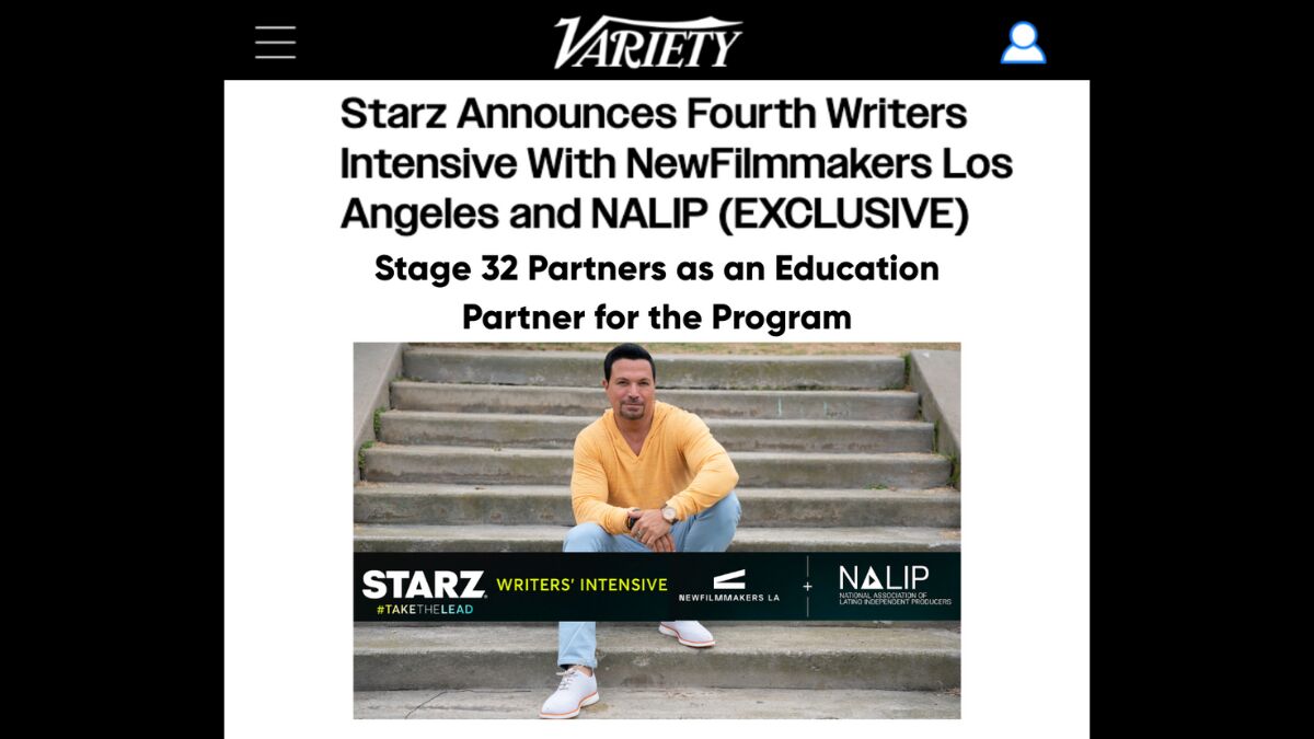 Stage 32 Partners with STARZ, NALIP, and NFMLA for the #TakeTheLead Writers’ Intensive!